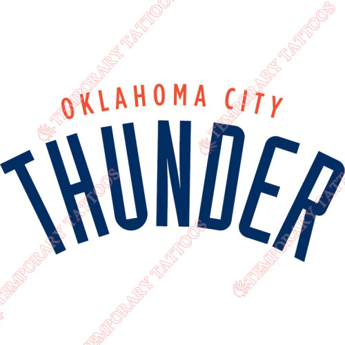 Oklahoma City Thunder Customize Temporary Tattoos Stickers NO.1129